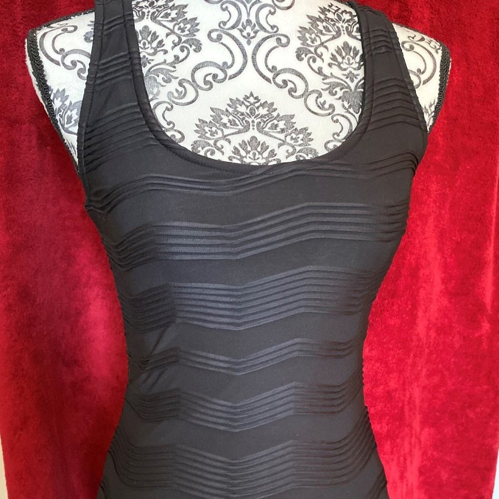 love, Fire Racerback Ribbed Black Dress - Jrs Smal